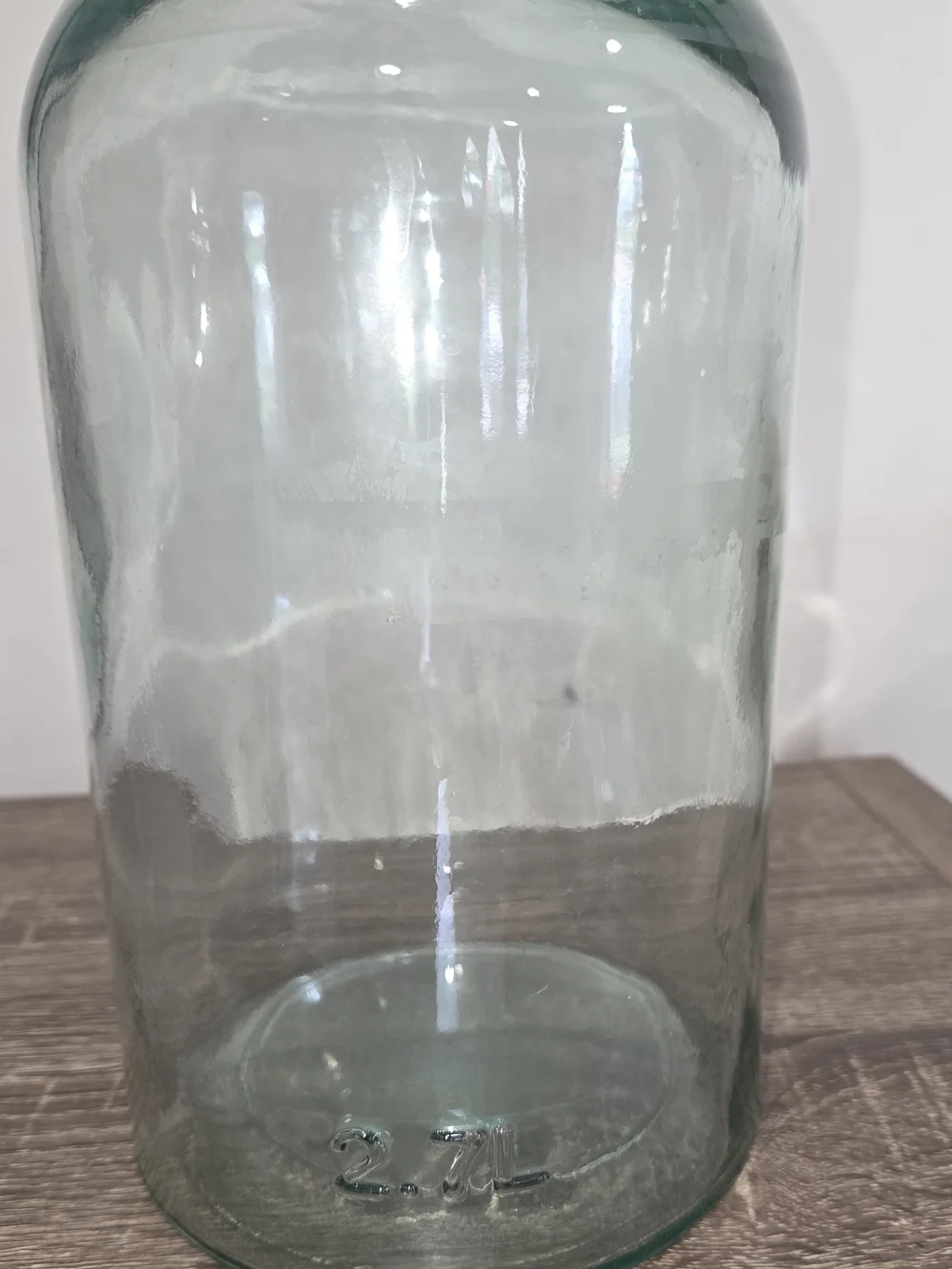 Hand Blown Aqua Green Tint Glass Jug Handle Bottle 11.5